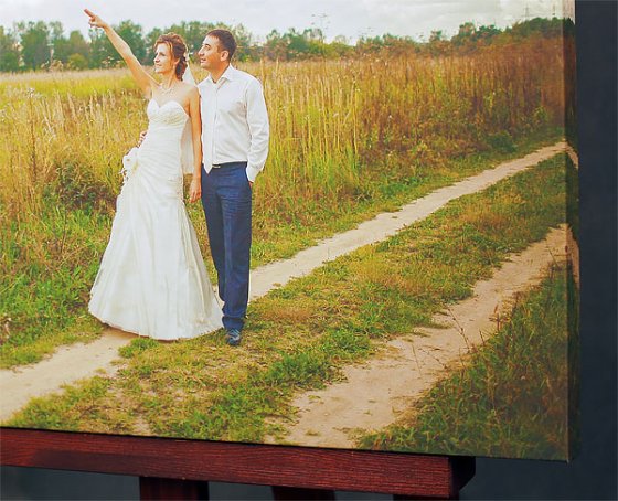 деталь портрета по фото на подрамнике