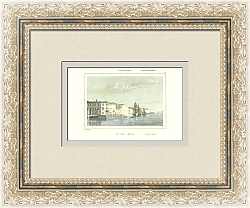 Оригинальная гравюра "Набережная Санкт-Петербурга"