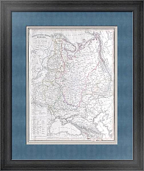 Старинная географическая карта Российской империи